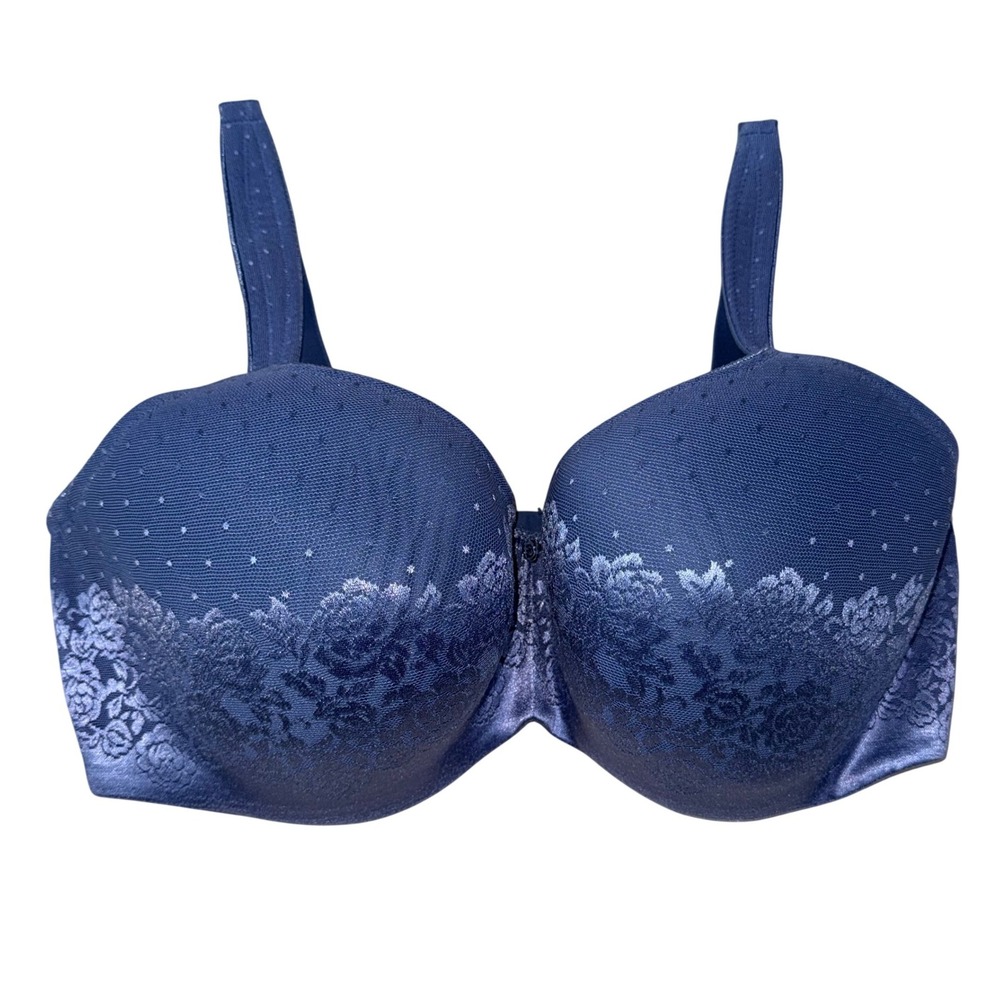 Soma Stunning Support Balconette Bra Blue Floral Jacquard Underwire 38G